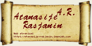 Atanasije Rasjanin vizit kartica